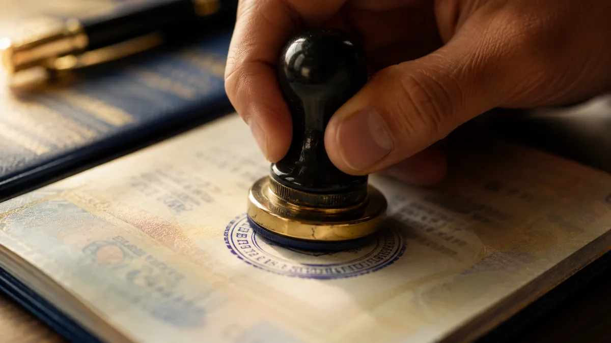 Einreise-Visumstempel im Reisepass – Aufenthalt in Thailand durch Immobilienkauf