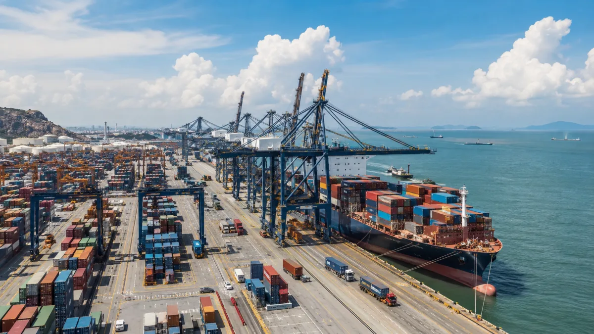 Laem Chabang port industrial area container handling in Pattaya, Thailand