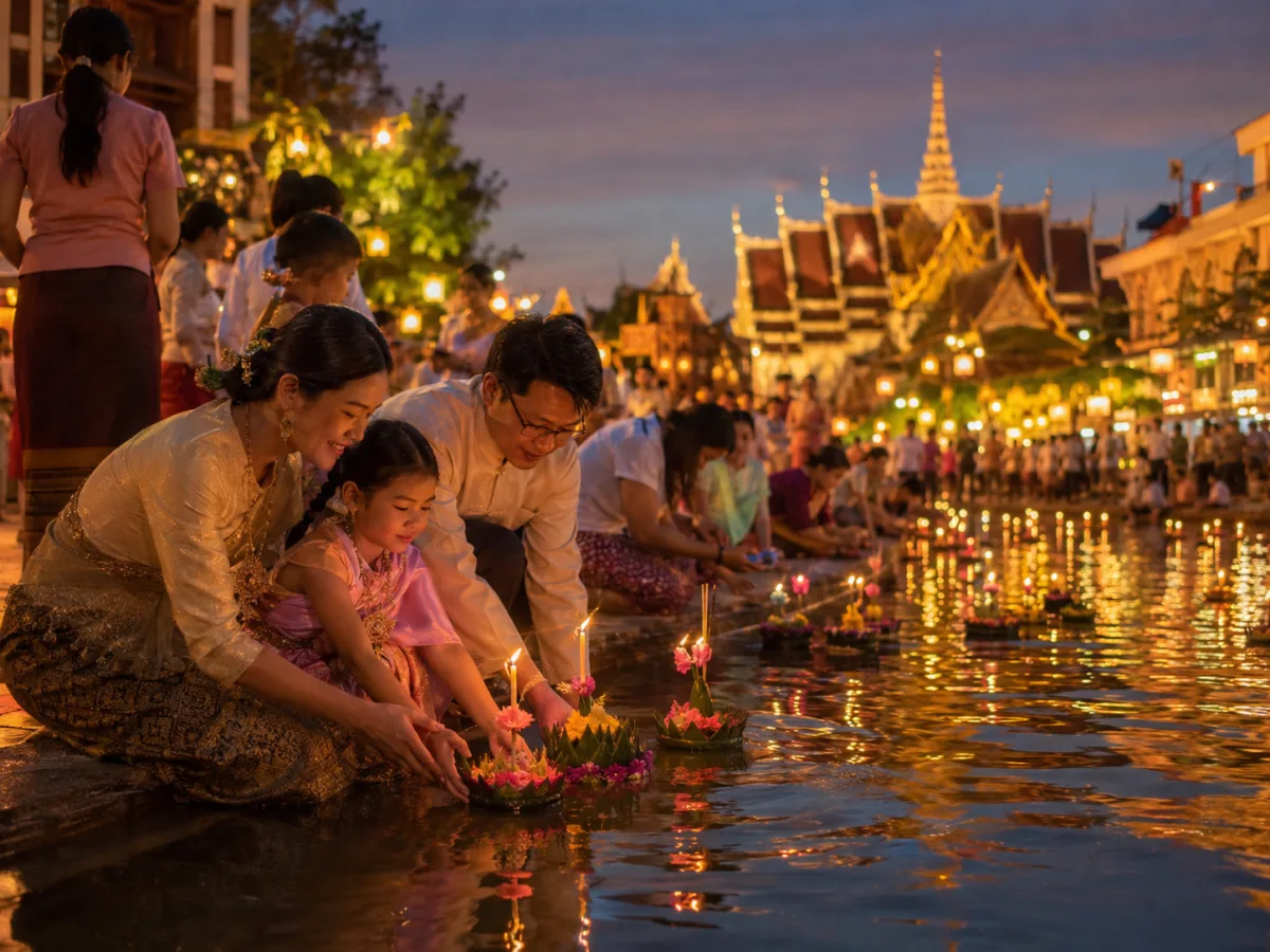Loy-Krathong-Fest mit Wasserlaternen in Pattaya zu Beginn der besten Reisezeit