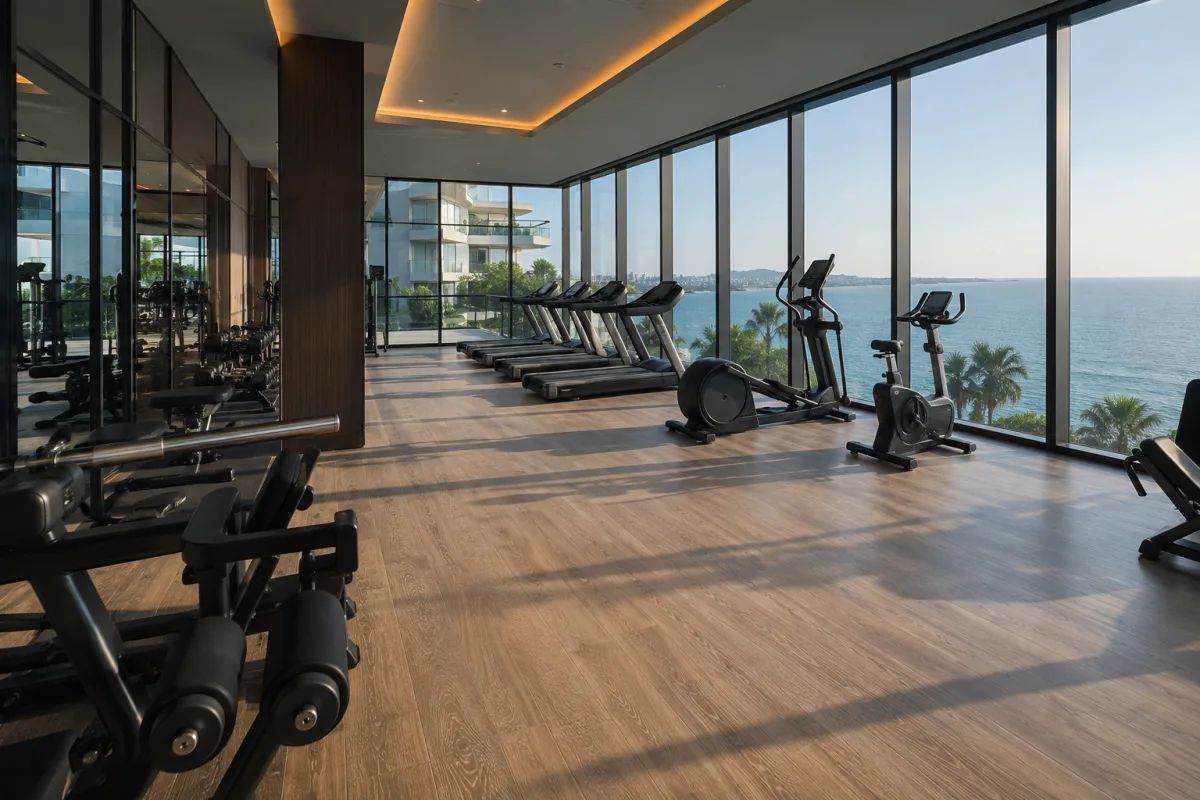 Luxus fitnessstudio meeresblick pattaya hochwertige eigentumswohnung