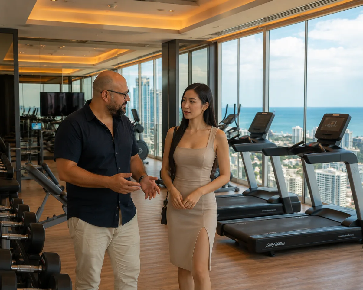 Luxury gym Pattaya skyline property viewing