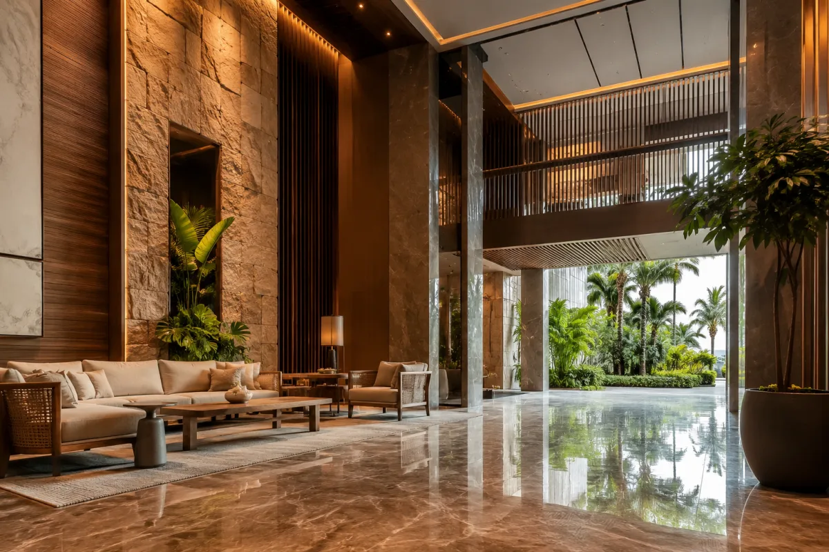 Luxus lobby hochklasse immobilie pattaya resort wohnung