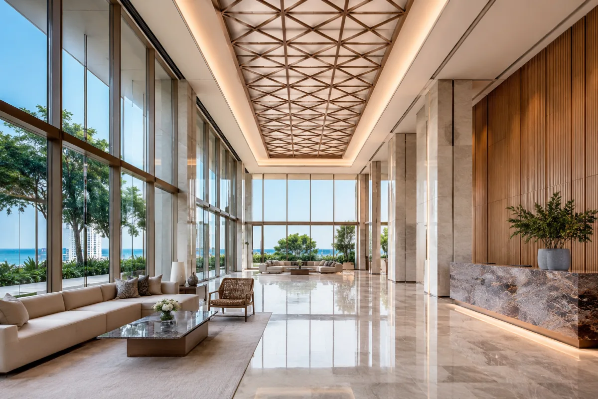 Luxus lobby meeresblick beachfront immobilie in Pattaya, Thailand