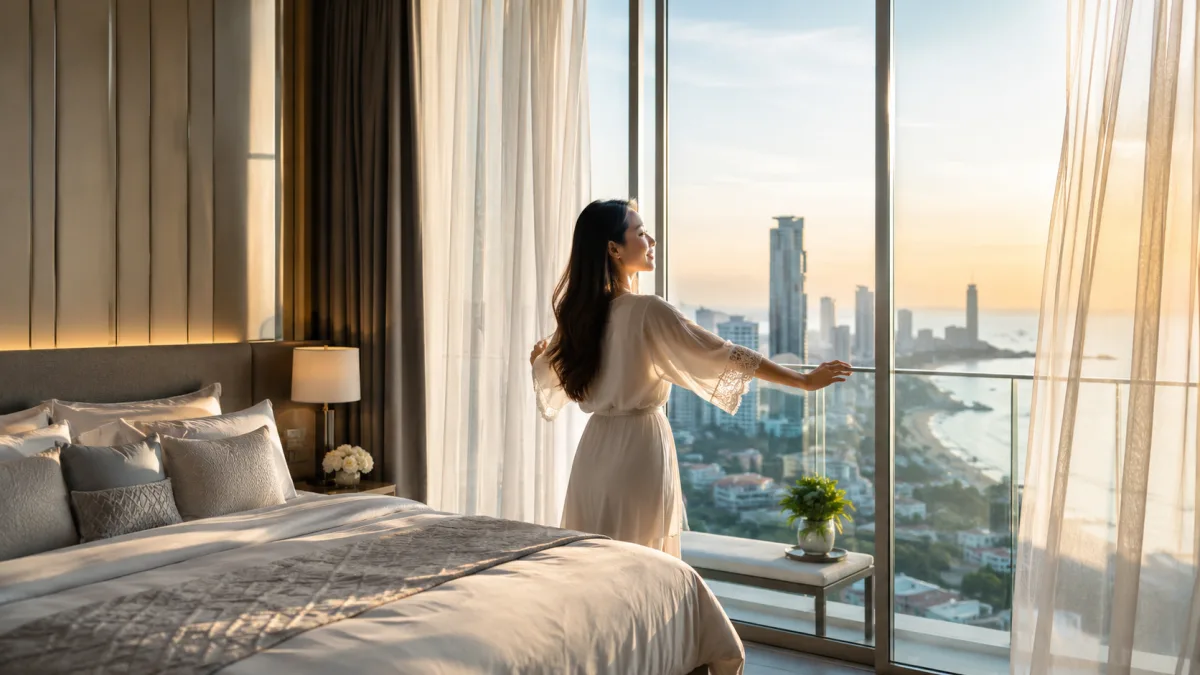 Luxury penthouse with sea view in a Pattaya high-rise apartment
