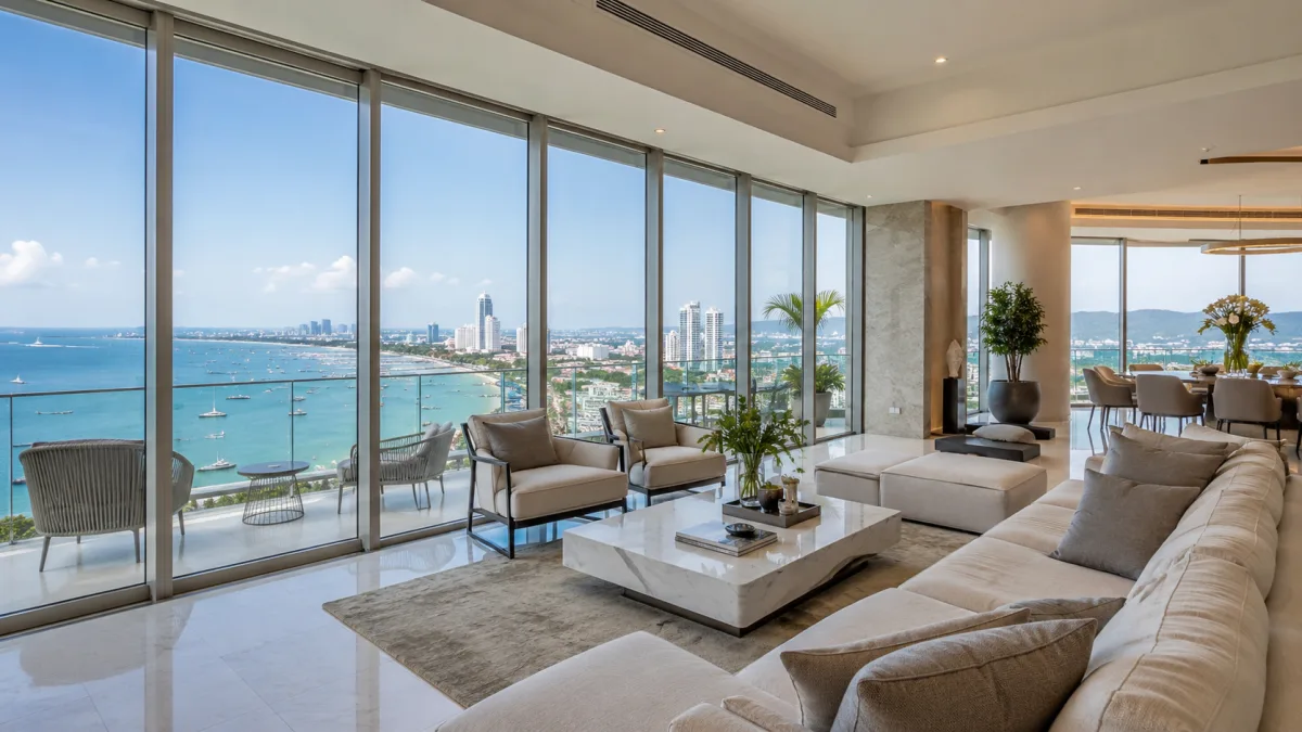 Luxus penthouse pattaya meerblick wohnzimmer pratumnak hill immobilie