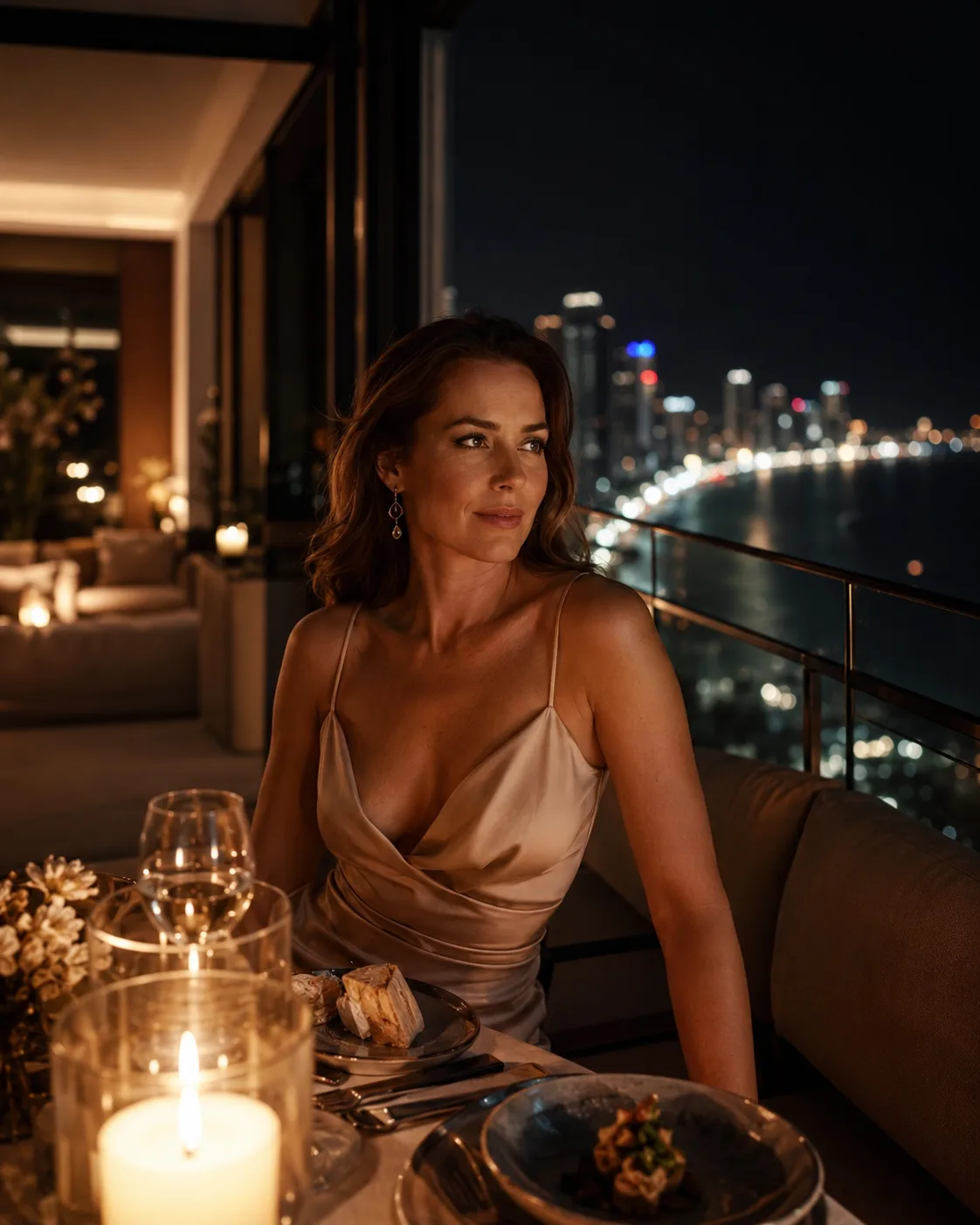 Luxury penthouse Pattaya skyline sea view rooftop dining