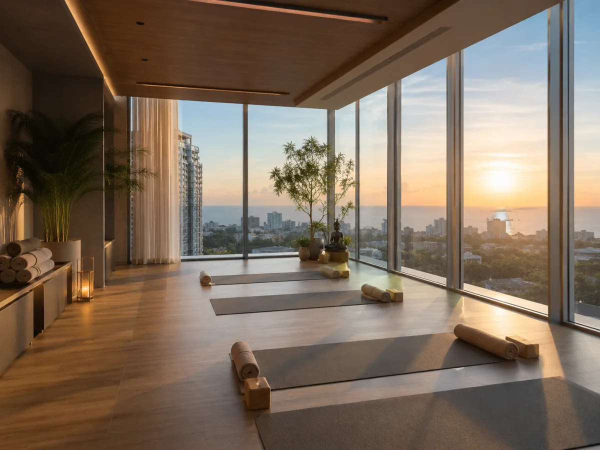 Luxury yoga studio sea-view penthouse Pattaya skyline