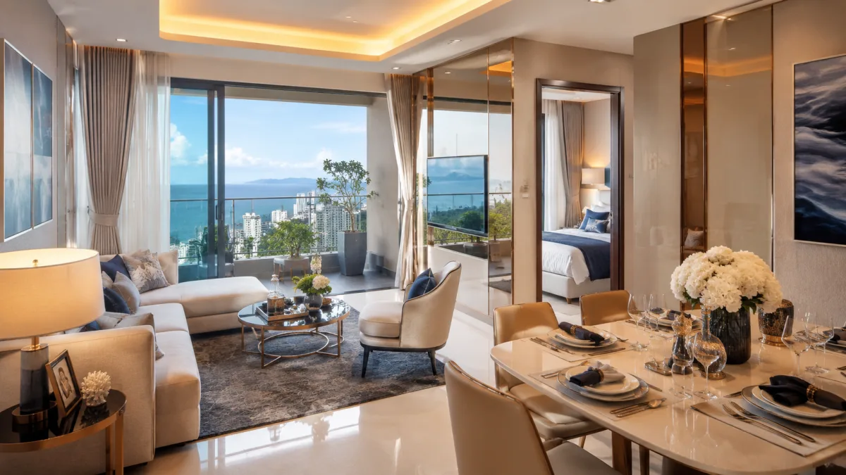 Luxusapartment pattaya meerblick wongamat hochhauskondominien