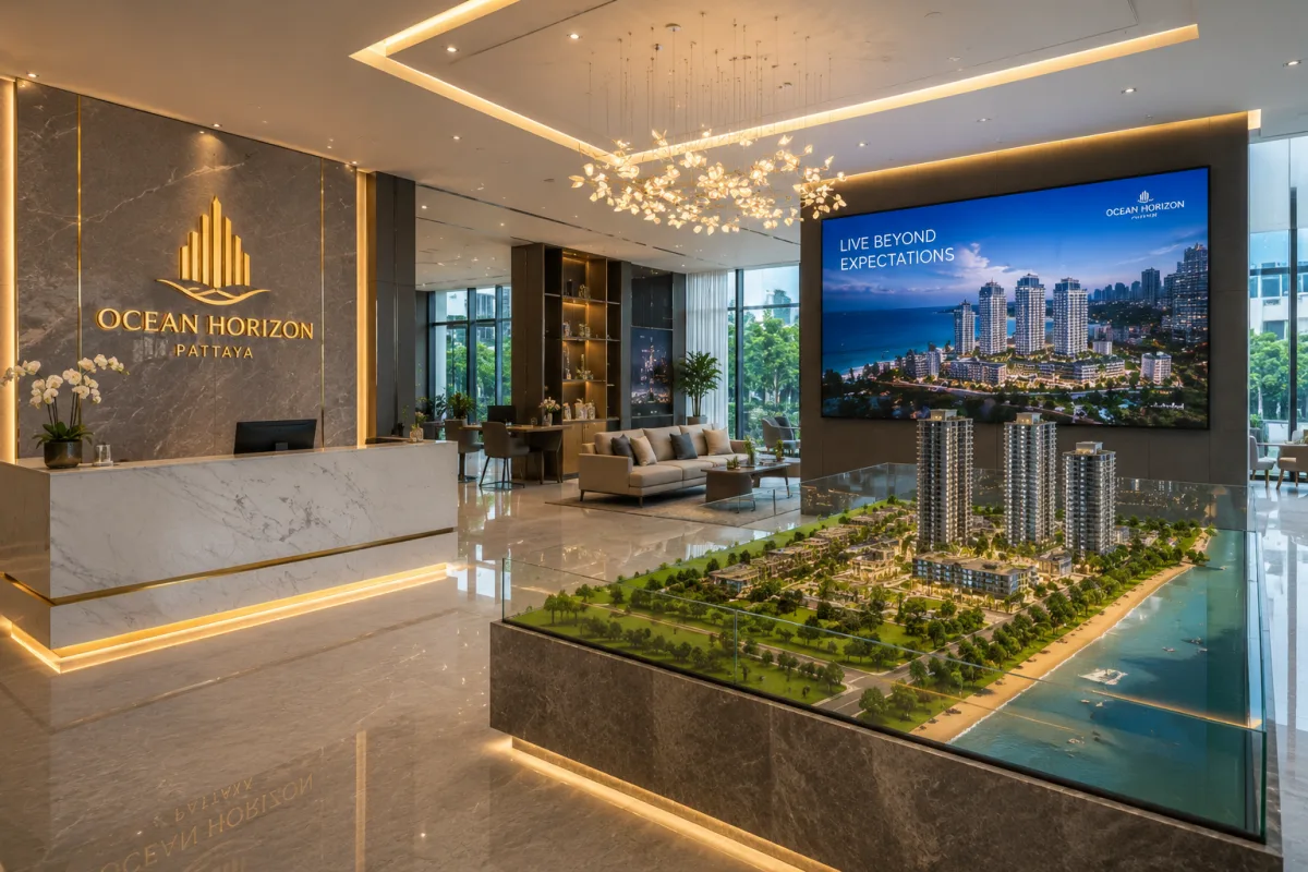 Luxury real estate Pattaya condominium ocean horizon showroom