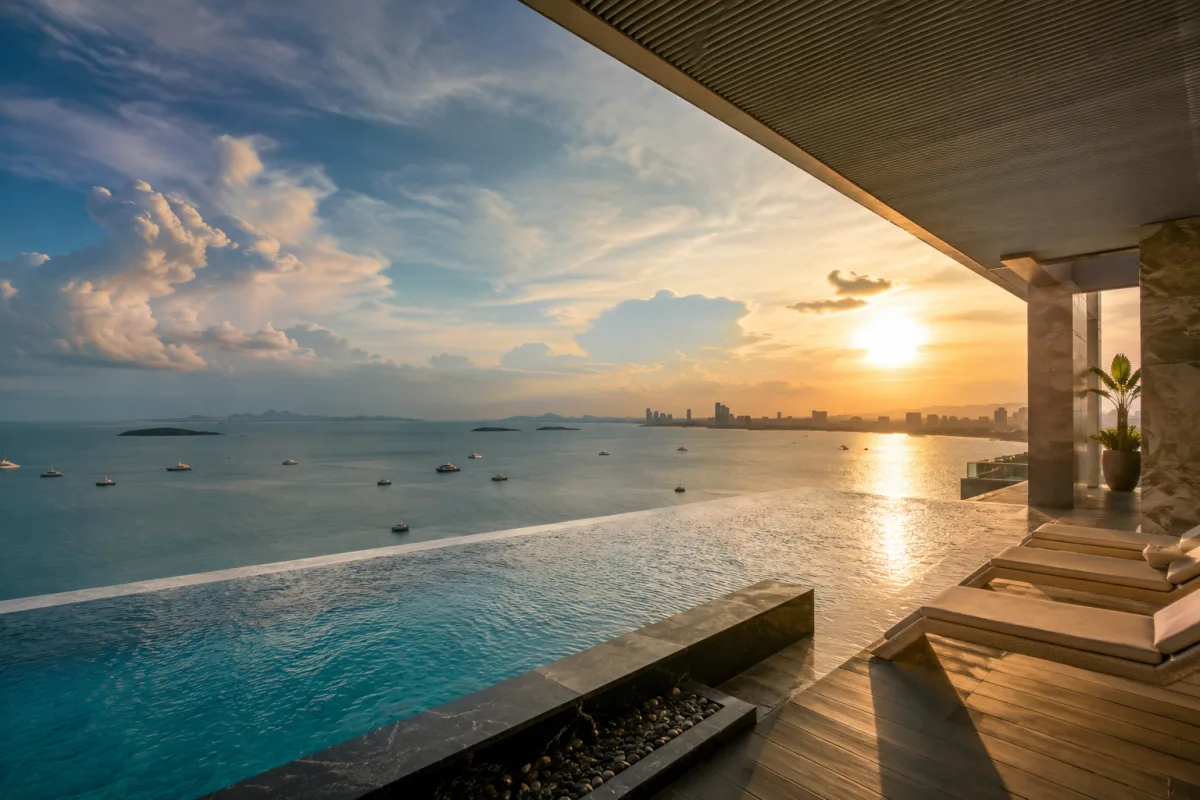 Luxury villa with infinity pool and sea view in Pattaya