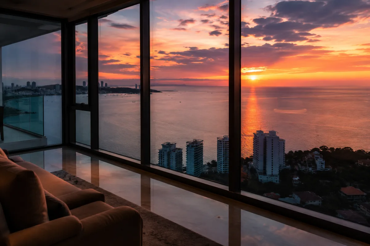 Pattaya bay sonnenuntergang luxusapartment meeresblick pratumnak hill immobilien