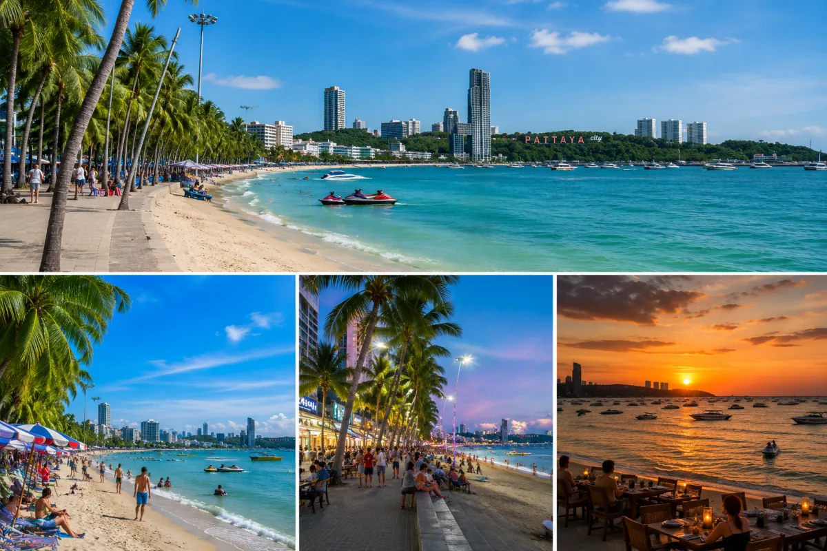 Pattaya beach strandpromenade skyline