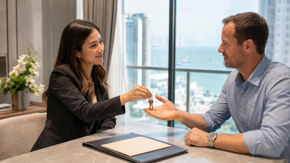 Key handover real estate agent Pattaya coast