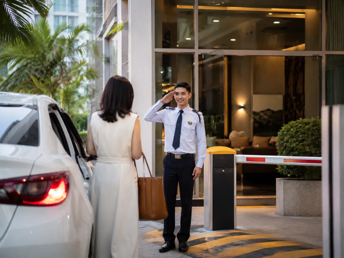 Sicherheitsdienst luxusresidenz schrankenanlage in Pattaya, Thailand
