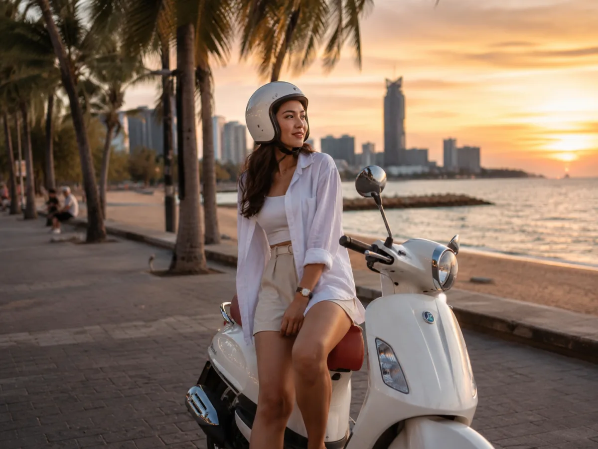 Pattaya beachfront coastal properties Jomtien sunset skyline