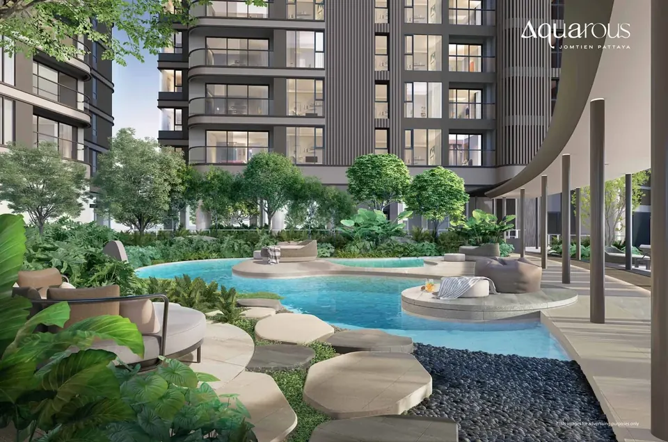 Aquarous Jomtien, Aquarous Jomtien Beach Pool Garden Grounds Condominium Pattaya