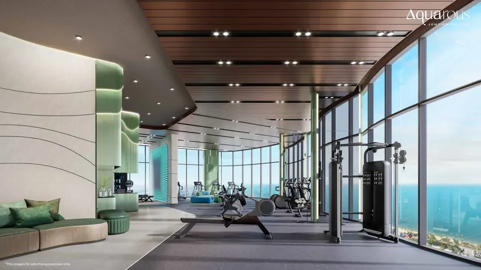 Aquarous Jomtien, Aquarous Jomtien Fitness Gym Meerblick Condominium Pattaya Scaled Jpg