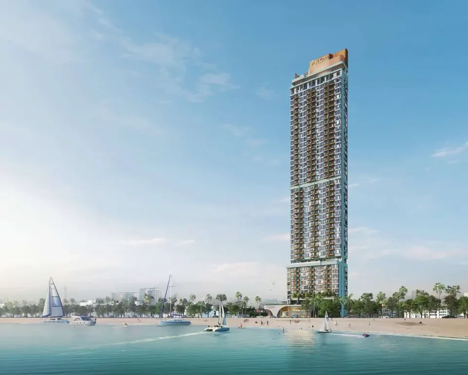 The tower seen from the beach side — Arom Jomtien.