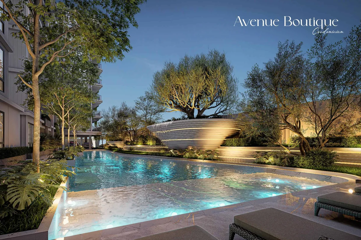 Avenue Boutique – Avenue Boutique Condominium Pattaya Pool Gartenanlage Rendering 01 1 Jpg