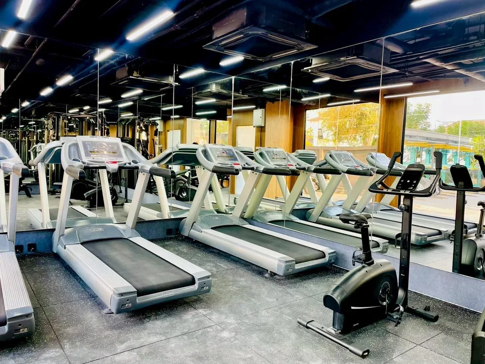 Echtes Foto: Fitnessbereich im Beverly Mountain Bay — fit bleiben gehört zur Grundausstattung.