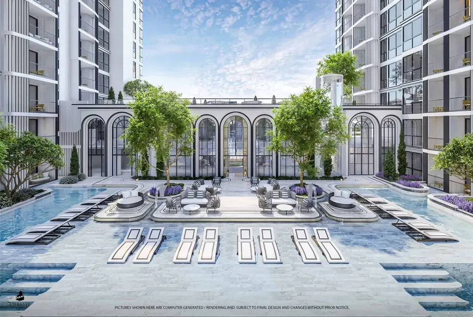Embassy Life, Embassy Life Poolbereich Liegen Baeume Scaled Jpg