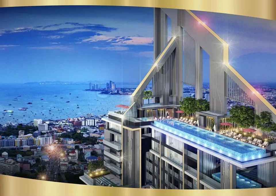 Grand Solaire Pattaya, Grand Solaire Rooftop Pool Skyline Meerblick Jpg