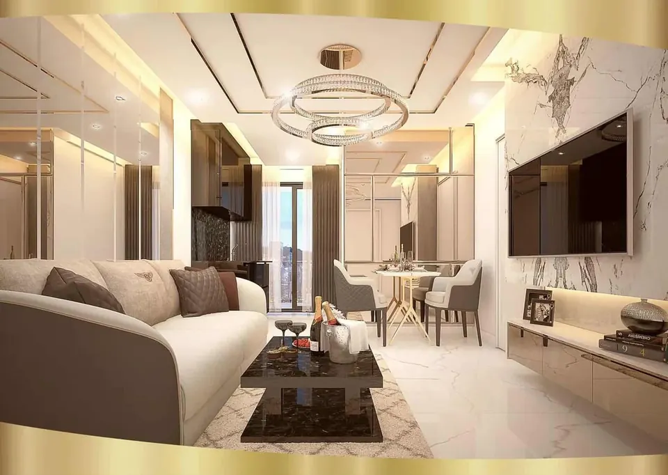 Grand Solaire Pattaya, Living and dining area with elegant design