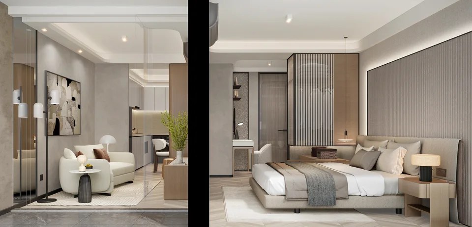 Rendering: a one-bedroom at Level Pratumnak — a new build on Pratumnak that is explicitly pet-friendly.