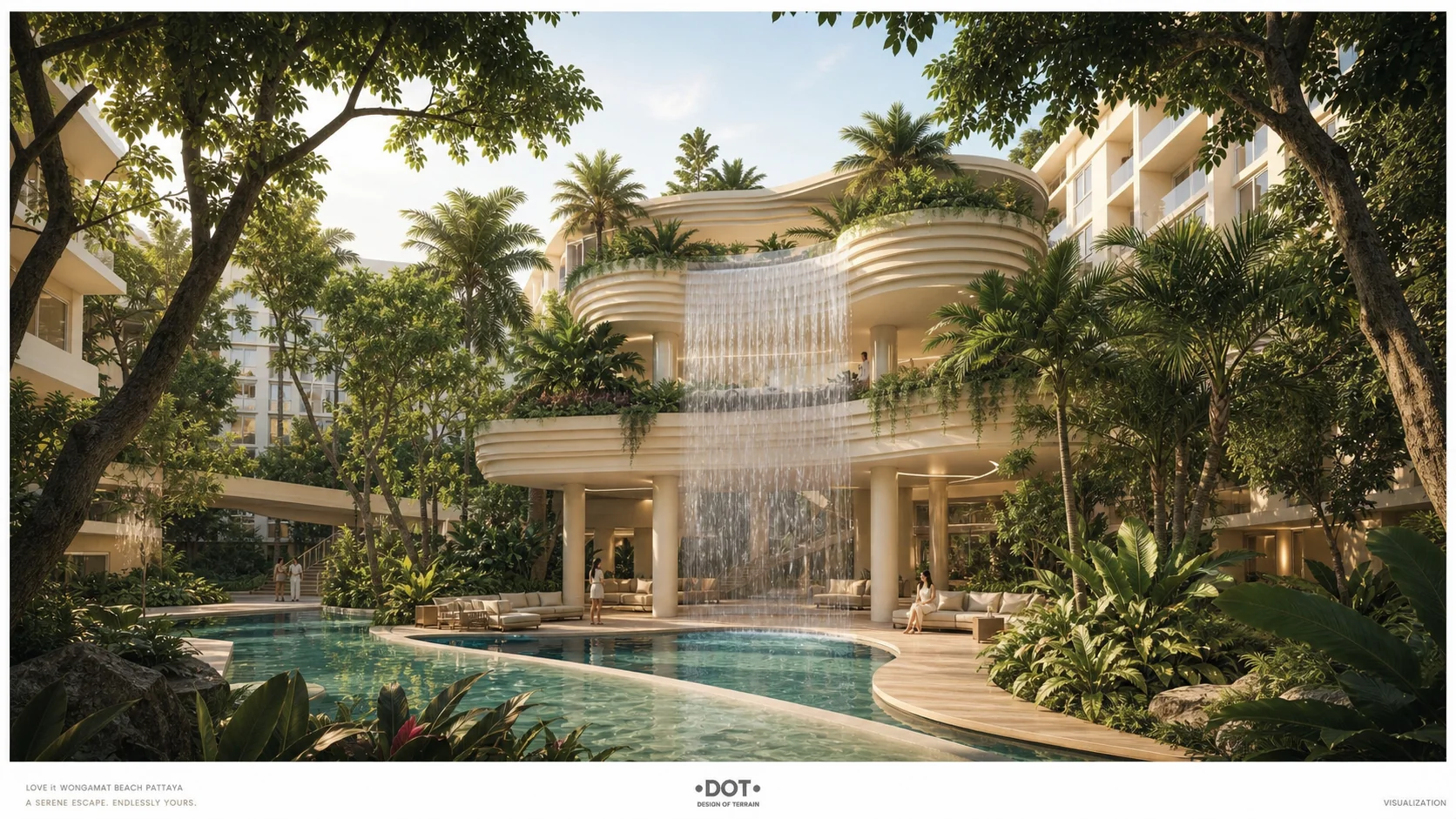 LOVE IT Wongamat Beach – Wasserfall Gartenanlage Wongamat