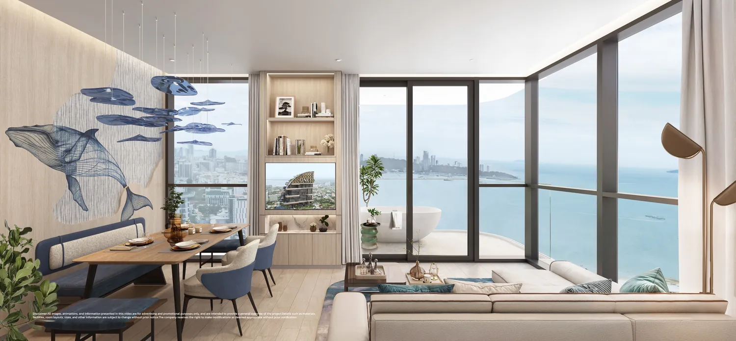 Once Wongamat, two-bedroom unit facing Pattaya Bay