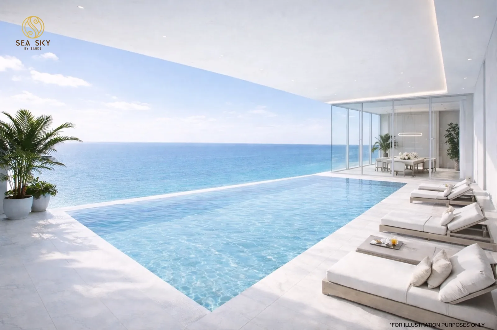 Infinity-Pool mit Meerblick im Sea Sky by Sands, Pratumnak, Pattaya