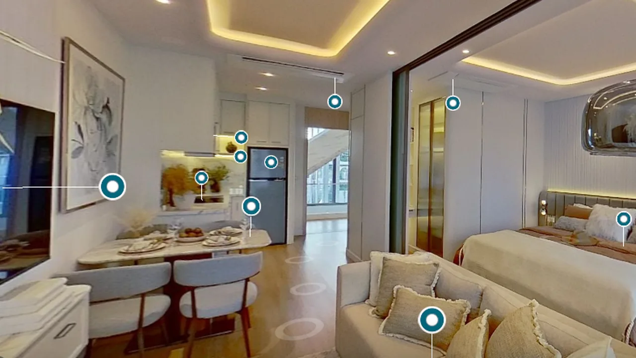 3D walkthrough Type B · 1 Bedroom, Seaspire Jomtien