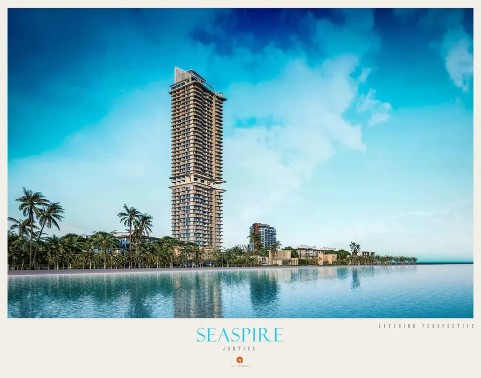 Seaspire Jomtien, exterior panorama over water, high-rise, Jomtien, Pattaya