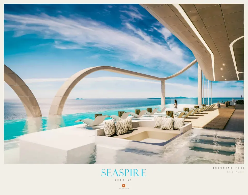 Seaspire Jomtien, Seaspire Jomtien Infinity Pool Dachterrasse Meerblick 47 Etage Scaled Jpg