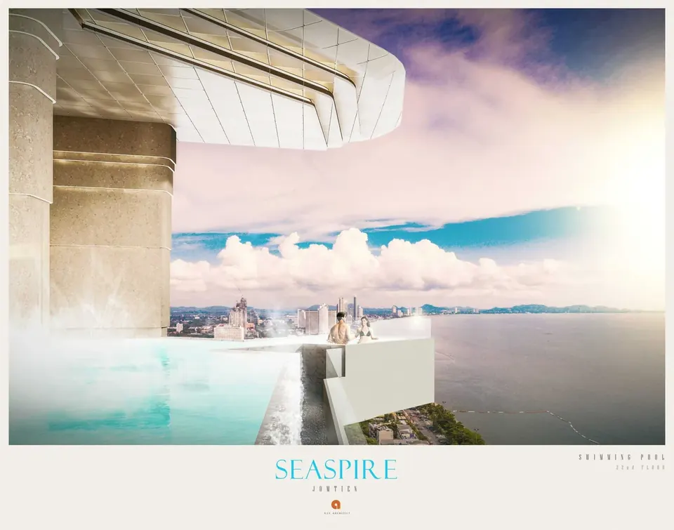 Seaspire Jomtien, Seaspire Jomtien Infinity Pool Meerblick Pattaya Scaled Jpg