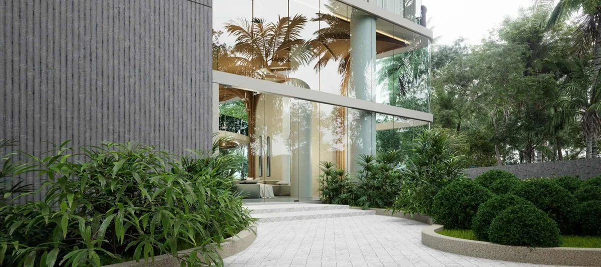 Secret Garden Wongamat – Secret Garden Condominium Eingang Glasfassade Gartenweg Wongamat 1 Jpg