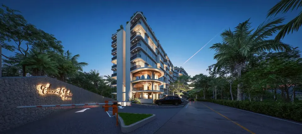 Secret Garden Wongamat, Secret Garden Condominium Wongamat night view driveway entrance 1