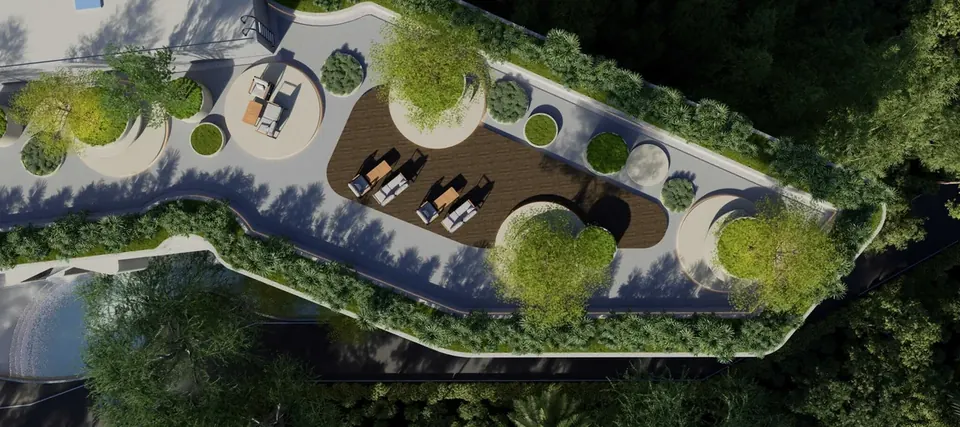 Secret Garden Wongamat, Secret Garden Condominium Wongamat rooftop deck garden area top view 1