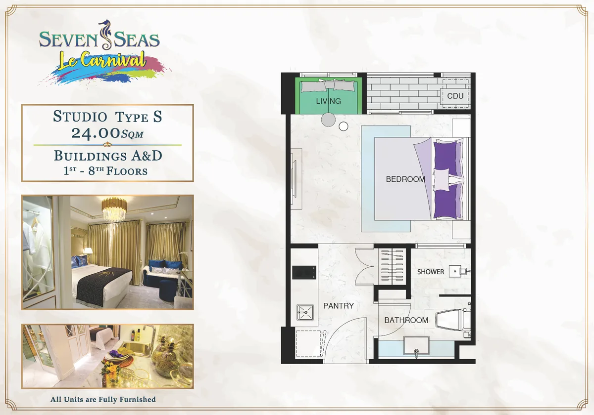 Seven Seas Le Carnival – Studio 24 m², voll möbliert