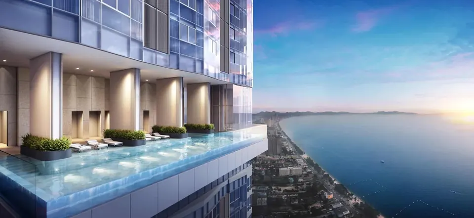 SKYPARK Lucean Jomtien, Skypark Lucean Jomtien Pattaya Infinity Pool Meerblick Condominium Scaled Jpg