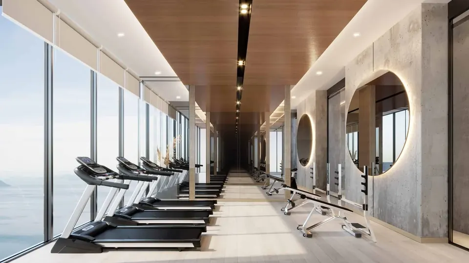 SKYPARK Lucean Jomtien, Skypark Lucean Jomtien Pattaya Sky Gym Fitnessbereich Meerblick Scaled Jpg
