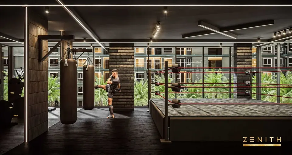 Zenith Pattaya, Zenith Pattaya Fitness Room Punching Bag Boxing Corner Scaled Jpg