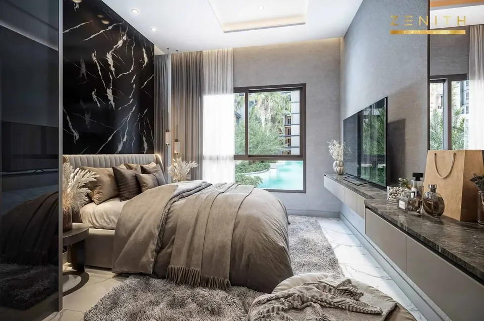 Zenith Pattaya, Zenith Pattaya Schlafzimmer Poolblick Scaled Jpg