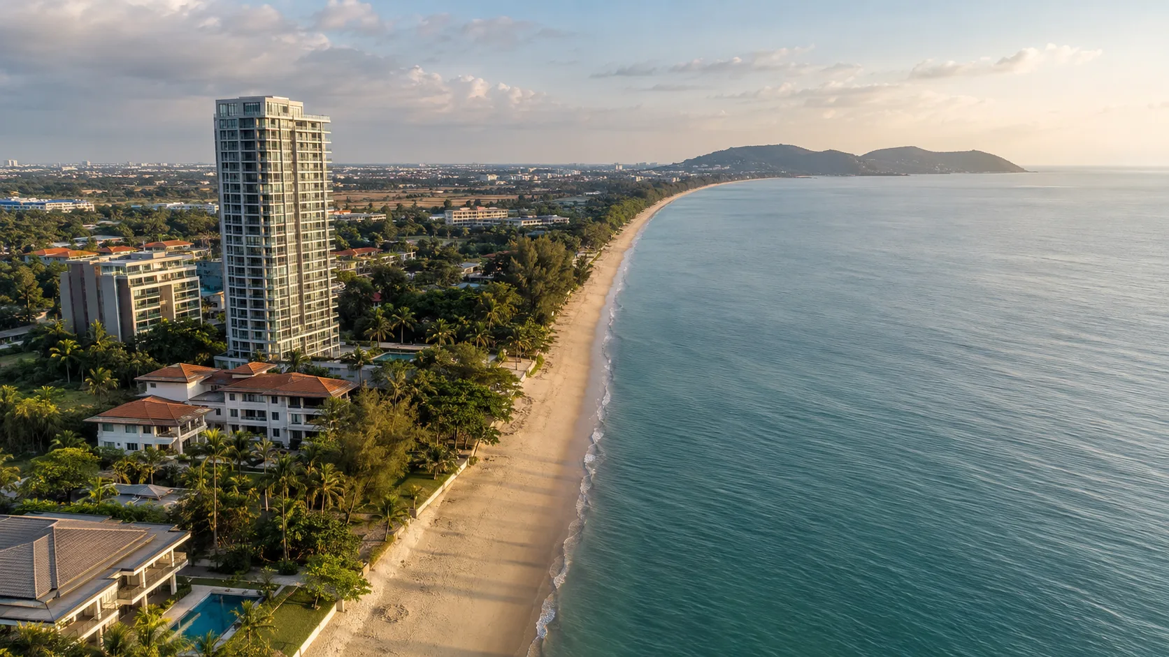 Ruhige K&uuml;ste von Na Jomtien und Bang Saray s&uuml;dlich von Pattaya (Symbolbild, KI-generiert)